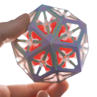 rômbico triacontaedro esporo dobrando polipanel pacote 1 3d by on rhombictriacontahedron impressão dobra estalo estampas formas geometria geométrico poliedro poliedros enfeite suspensão 3d print model - Mito3D