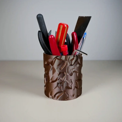rock pot - 3d by printbunny on thangs office desk holder pen pencil tools 3dprintbunny no supports 3d print model - Mito3D