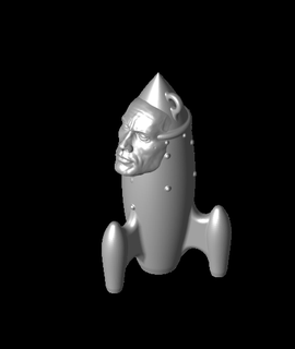 roket retro fütüristik dekorasyon 3d model teşekkürler 3d print model - Mito3D