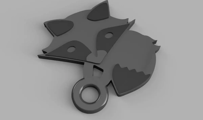 rocky racoon key ring two colour or single - 3d by oddity on thangs 3d print model - Mito3D
