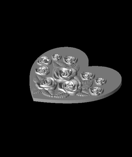 rosa simples coração caixa tampa viv 3d print model - Mito3D