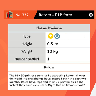 rotom - p1p form pollinvolador 3d print model - Mito3D