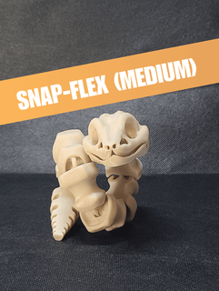 round-eyed bone snake medium tightness - articulated snap-flex fidget mimetics 3d print model - Mito3D
