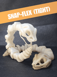 round-eyed bone snake tight - articulated snap-flex fidget mimetics 3d print model - Mito3D
