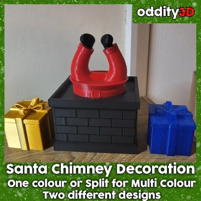 santa chimney decoration 1 or split up multi colour multiple designs - 3d by oddity on thangs 3d print model - Mito3D