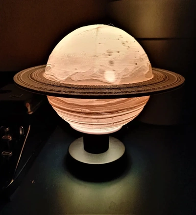 saturno escritorio lámpara 3d by ri0m0 on gracias planeta litofano solar sistema espacio nasa 3d print model - Mito3D