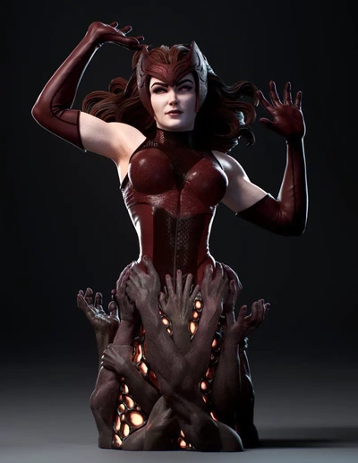 scarlet witch statue - 3d by david brown on thangs 3d print model - Mito3D