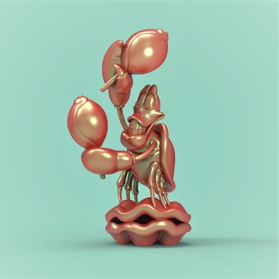 sebastian maracas -little mermaid - 3d by chelscct chelseycreatesthings on thangs 3d print model - Mito3D