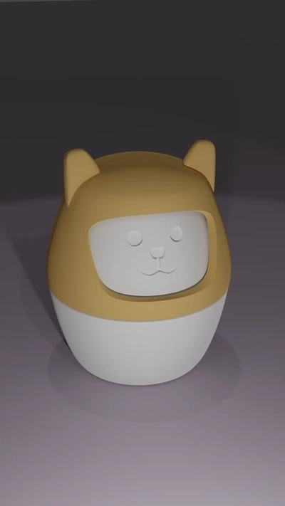 shiba gato estilo torção recipiente 3d by loja artesanato on armazenamento girar virar tampa fofa inu caixa 3d print model - Mito3D