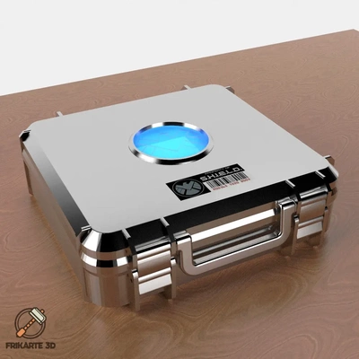 bouclier outil boîte 3d by frikarte3d outils paramétrique merveille tesséract agents of 3d print model - Mito3D