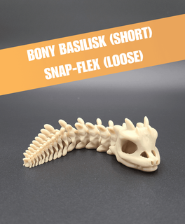 short bony basilisk - articulated snap-flex fidget loose joints mimetics 3d print model - Mito3D