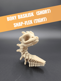 short bony basilisk - articulated snap-flex fidget tight joints mimetics 3d print model - Mito3D