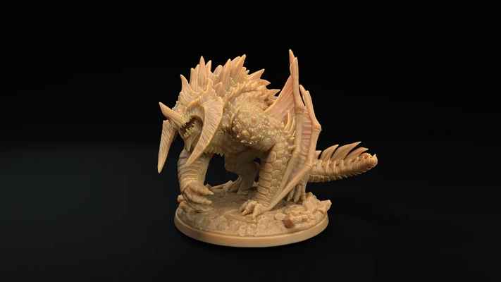 siege wyvern - 3d by dragon trappers lodge on thangs free stl 40k dragons dungeons fantasy of wargaming warhammer age d&d dnd warhammer40k freestl opr onepagerules wyverns 3d print model - Mito3D