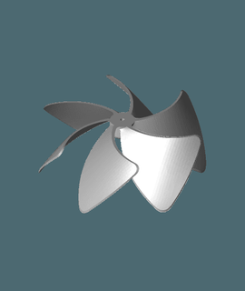 silly support free fan design - ash slash 3d print model - Mito3D