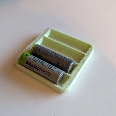 simple aa battery tray - 3d by kwerkshop on thangs batteries cradle case desk container 3d print model - Mito3D
