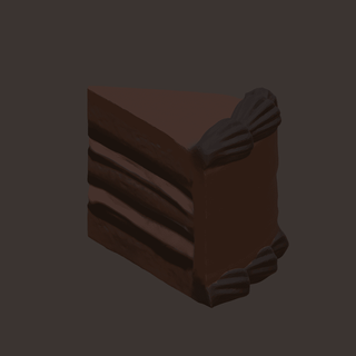 simple cake slice - poobtuse 3d print model - Mito3D
