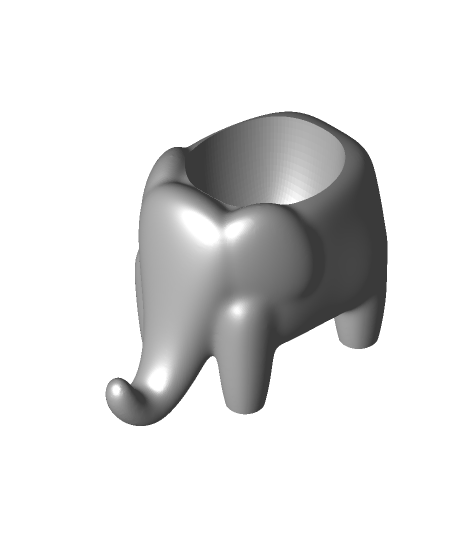 sencillo elefante florero decoración pla hogar casa jardín 3D print model - Mito3D