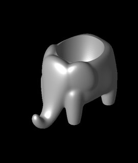 simples elefante vaso decoração pla casa jardim 3d print model - Mito3D