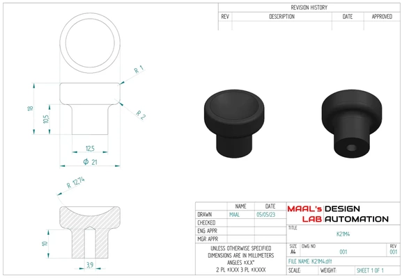 facile bouton k21m4 3d by laboratoire 3d print model - Mito3D