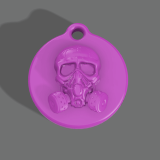 Schädel Gas Maske Schlüsselbund kcwarthog 3d print model - Mito3D
