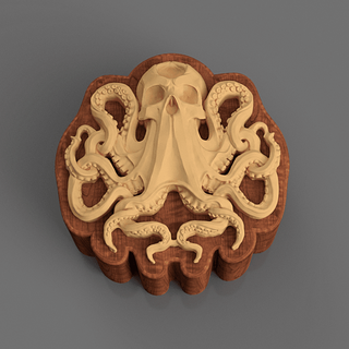 cráneo Kraken caja jabalí 3d print model - Mito3D