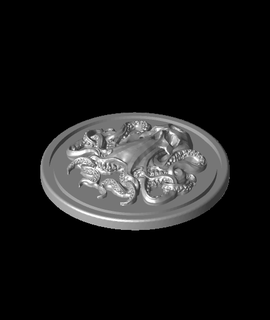 skull kraken coin kcwarthog 3d print model - Mito3D