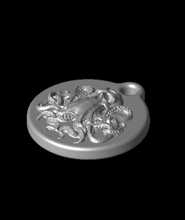 skull kraken keychain - zipper pull 3d print model - Mito3D