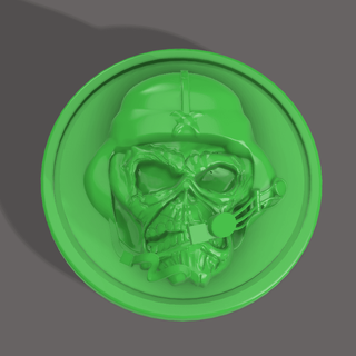 skull pilot coin - kcwarthog 3d print model - Mito3D