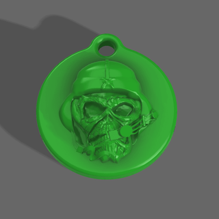cráneo piloto llavero jabalí 3d print model - Mito3D