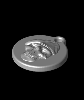 skull soldier keychain - zipper pull 3d print model - Mito3D