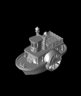 slanted roof paddle boat 3d model hobson318 thangs 3d print model - Mito3D