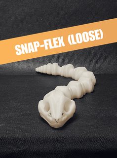 sleek-eyed bone snake loose - articulated snap-flex fidget mimetics 3d print model - Mito3D