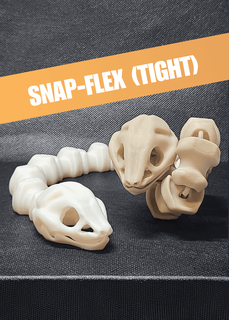 sleek-eyed bone snake tight - articulated snap-flex fidget mimetics 3d print model - Mito3D