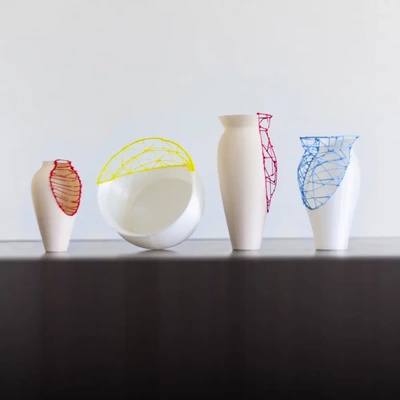 tranché vases 3d by verres vase stylo mignonne tranche art conception designer pot 3d print model - Mito3D