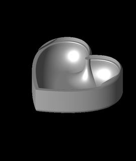 sürgülü kalp Kutu küçük piroza 3d print model - Mito3D