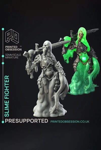 slime fighter - creature presupported 32mm scale 3d by printedobsession on thangs 3d print model - Mito3D