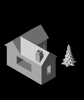 small house tree 3d model 3dbot thangs 3d print model - Mito3D