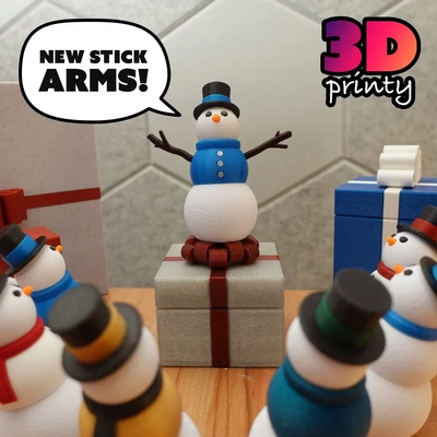 small snowman fidget arms - 3d by 3dprinty on thangs 3d print model - Mito3D