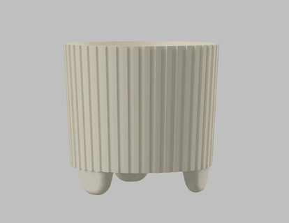 small stylish plant pot - vertical lines kwerkshop 3d print model - Mito3D