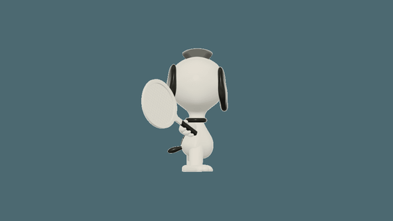 snoopy playing tennis - jangy 3d print model - Mito3D