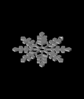 flocon neige ornement 2 empreintes erronées pop culture 3d print model - Mito3D