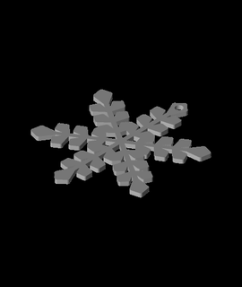 flocon neige ornement 4 empreintes erronées pop culture 3d print model - Mito3D