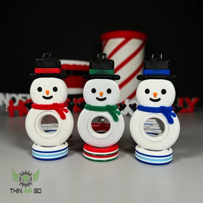 snowman spinner fidget keychain - 3d by thinair3d on thangs 3d print model - Mito3D