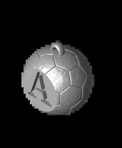 calcio palla portachiavi lettere 3d by wynnswidgets on grazie 3d print model - Mito3D