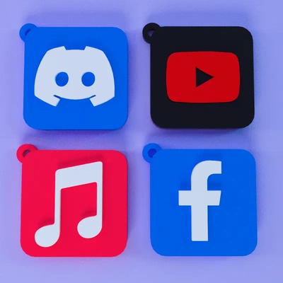 social media keychains - 3d by alieneplorerpnz on thangs 3d print model - Mito3D