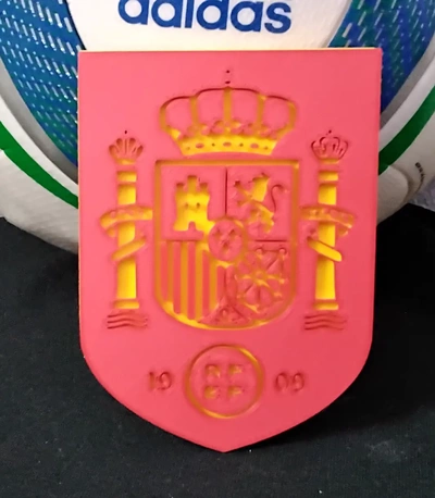 espagne nationale football équipe coaster or plaque 3d by papawazzy créateur 3d print model - Mito3D