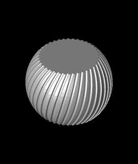 sphère planteur rayé vase mode minceur 3d modèle 3d print model - Mito3D
