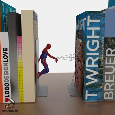 spider-man web-shooting bookends - 3d by frikarte3d on thangs output device marvel spidey web homecoming play station 4 ps4 suit shooting superhero books bookend 3d print model - Mito3D