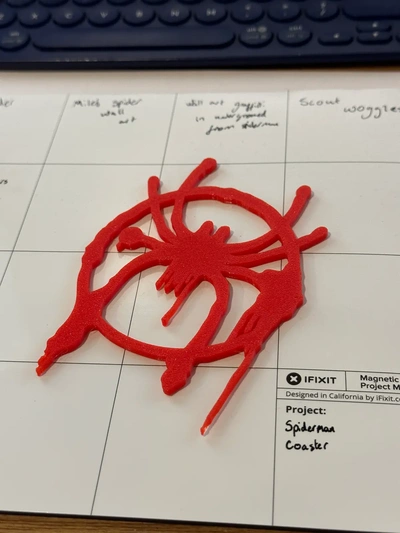 spiderman coaster - symbol of miles morales 3d by theethetree on thangs 3d print model - Mito3D
