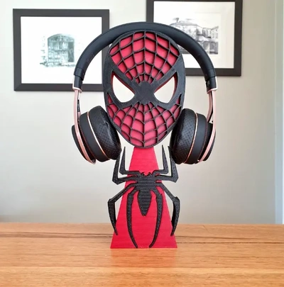 spiderman headphone stand - 3d by printbunny on thangs marvel spider-man spider man holder headset 3dprintbunny 3d print model - Mito3D